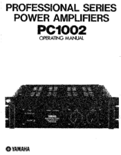 Yamaha PC1002 Operating Manual
