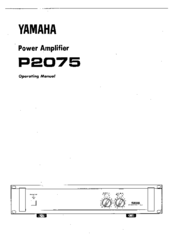 Yamaha P2075 Operating Manual
