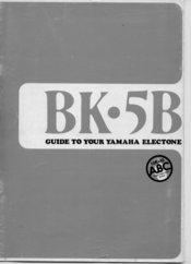Yamaha Electone BK-5B User Manual