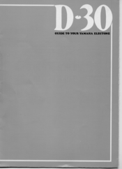 Yamaha Electone D-30 User Manual