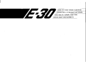 Yamaha Electone E-30 User Manual