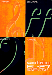 Yamaha Electone EL-27 Owner's Manual
