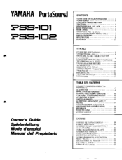 Yamaha PortaSound PSS-101 Owner's Manual