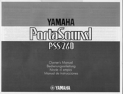 Yamaha PortaSound PSS-260 Owner's Manual