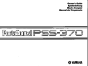 Yamaha PortaSound PSS-370 Owner's Manual