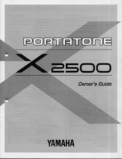 Yamaha Portatone X2500 Owner's Manual