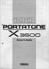Yamaha Portatone X3500 Owner's Manual