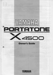 Yamaha Portatone X4500 Owner's Manual