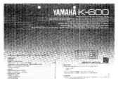 Yamaha K-600 Owner's Manual