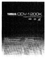 Yamaha CDV-1200K Owner's Manual