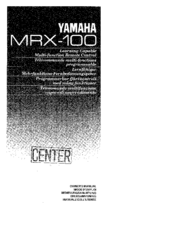 Yamaha MRX-100 Owner's Manual