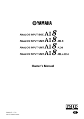 Yamaha AI8-ML8 Owner's Manual