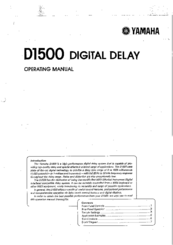 Yamaha D1500 Operatiing Manual