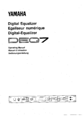 Yamaha DEQ7 Operation Manual