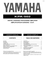 Yamaha KPA-502 Owner's Manual