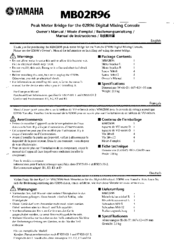 Yamaha MB02R96 Owner's Manual