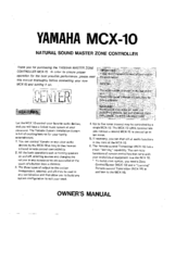 Yamaha MCX-10 Owner's Manual