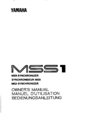 Yamaha MSS1 Owner's Manual