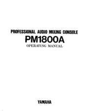 Yamaha PM1800A Operating Manual