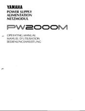 Yamaha PW2000M Operating Manual