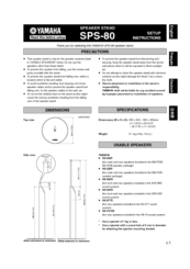 Yamaha SPS-80 Setup Instructions