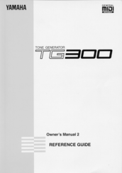 Yamaha TG300 Owner's Manual