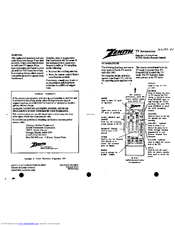 Zenith SC3720 Operation Instructions