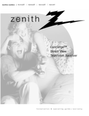 Zenith Concierge H2539Y Installation And Operating Manual, Warranty