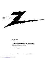 Zenith H27D55DT Installation Manual