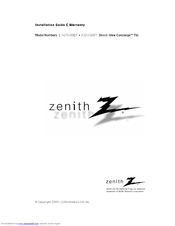 Zenith Direct-View Concierge H27H38DT Installation Manual