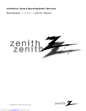 Zenith L15V24S Installation, Setup & Operating Manual