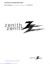 Zenith P42W34H and Installation And Operating Manual