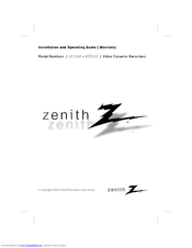 Zenith VCM322 Installation And Operating Manual