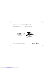 Zenith DVP7771 Installation And Operating Manual