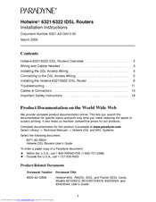 Paradyne Hotwire 6321 Installation Instructions Manual