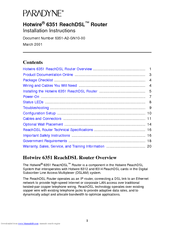 Paradyne Hotwire ReachDSL 6351 Installation Instructions Manual