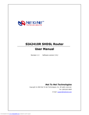 Net to Net Technologies SIA2410R User Manual