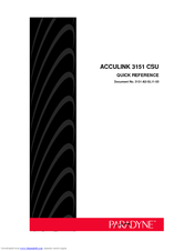 Paradyne ACCULINK 3151 CSU Quick Reference