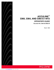Paradyne ACCULIN 3365 E1 NTU Operator's Manual