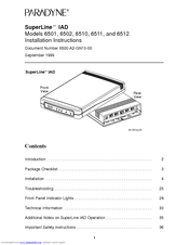 Paradyne SuperLine IAD 6510 Installation Instructions Manual