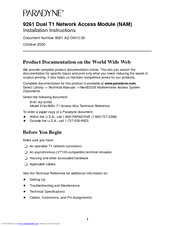 Paradyne 926 Series Installation Instructions Manual