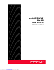 Paradyne 3170 Quick Reference
