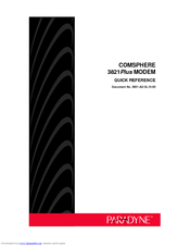 Paradyne COMSPHERE
3821Plus Quick Reference Manual