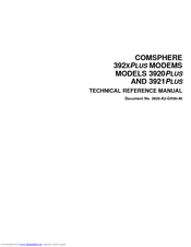 Paradyne COMSPHERE 3921PLUS Technical Reference Manual