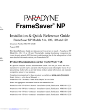 Paradyne FrameSaver NP 64+ Installation Quick Reference Manual