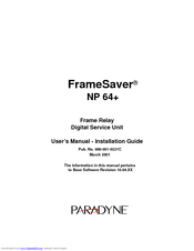 Paradyne FrameSaver NP 64+ User Manual