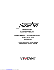 Paradyne NetPath 100 User Manual And Installation Manual