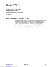 Paradyne HOTWIRE 8310 MVL Installation Instructions Manual