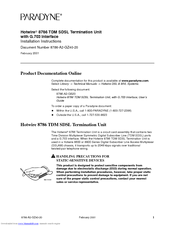 Paradyne Hotwire 8786 TDM SDSL Installation Instructions Manual