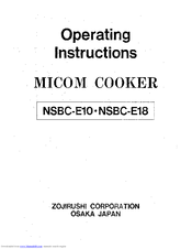 Zojirushi NSBC-E10 Operating Instructions Manual